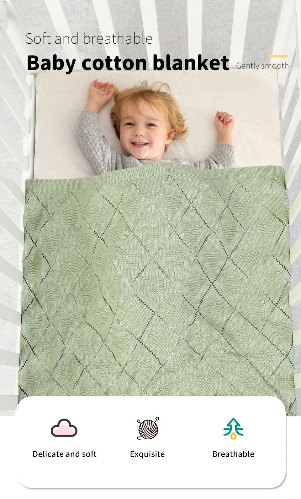 Nest & Hold™ Cotton Knit Baby Blanket