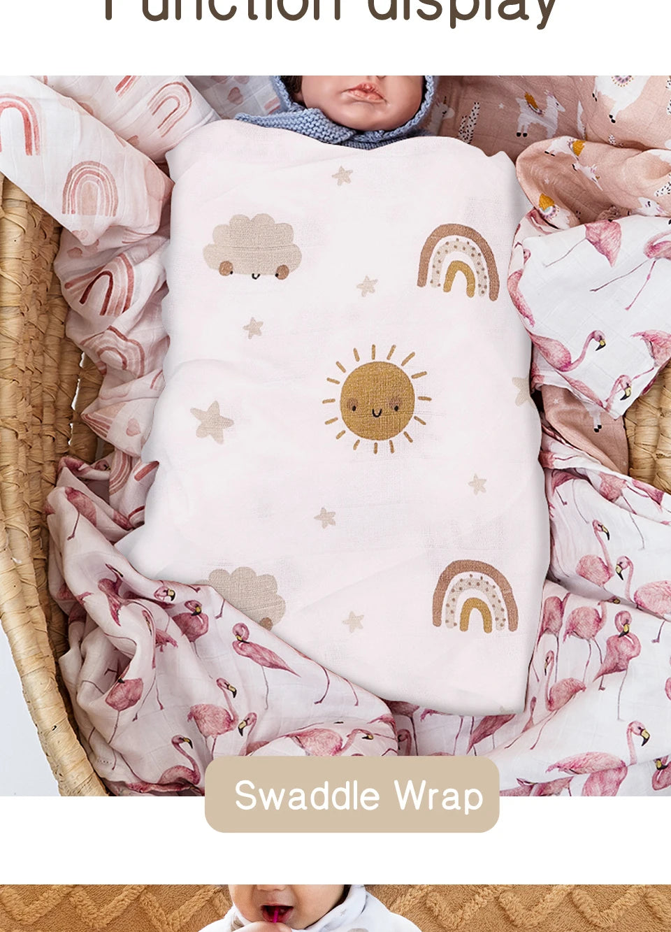 Nest & Hold™ Muslin Baby Swaddle
