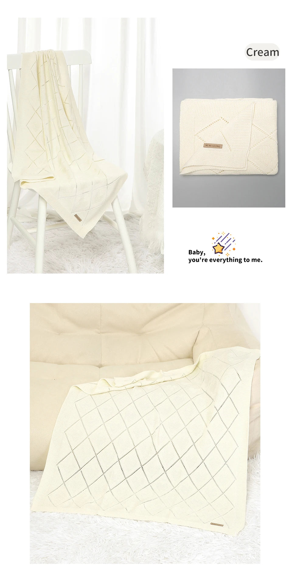 Nest & Hold™ Cotton Knit Baby Blanket