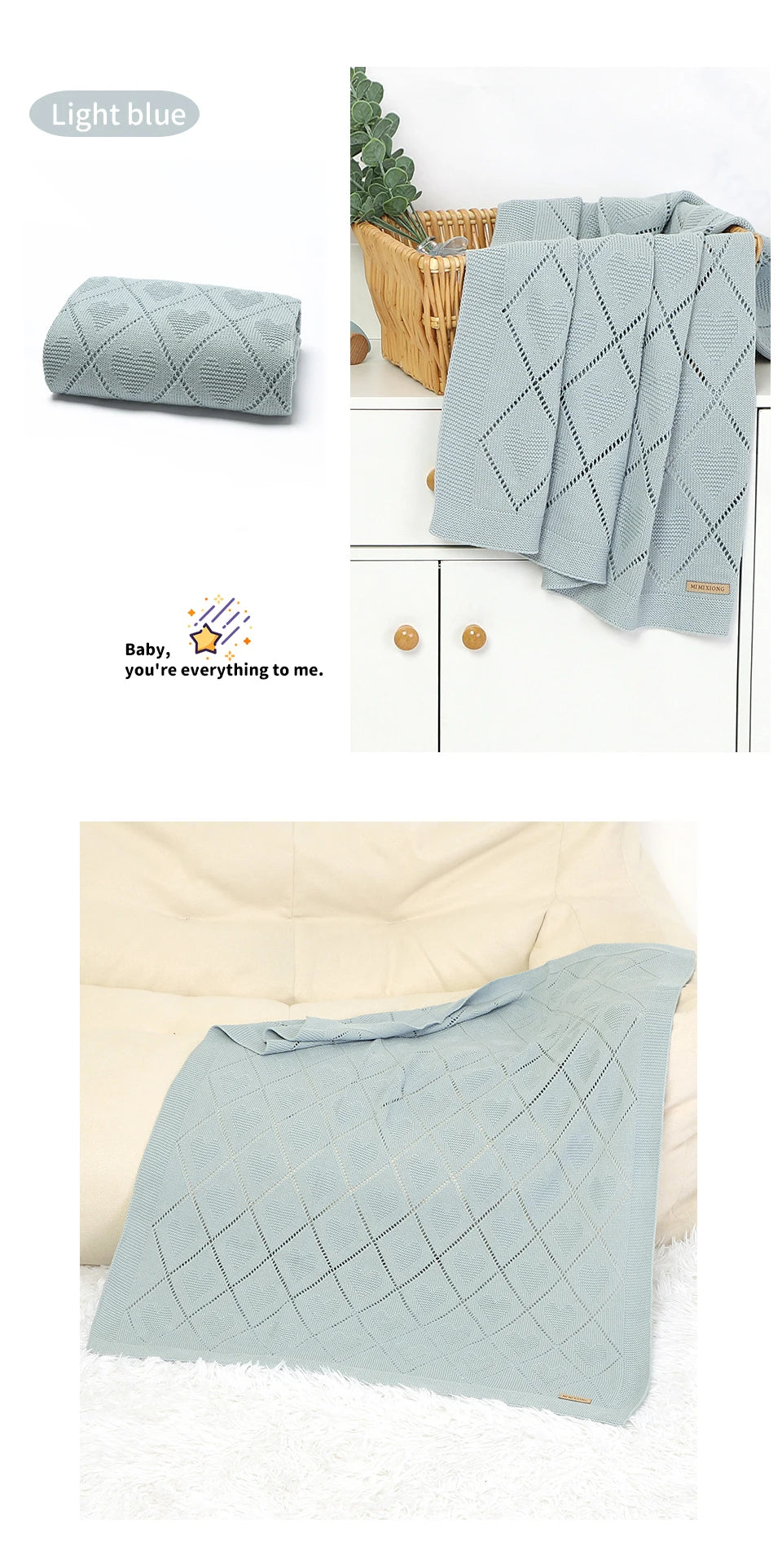 Nest & Hold™ Cotton Knit Baby Blanket