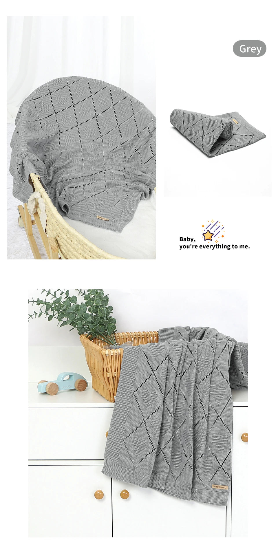 Nest & Hold™ Cotton Knit Baby Blanket