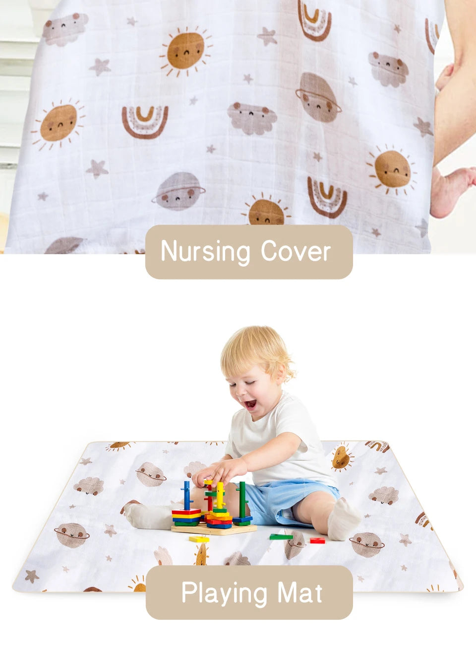 Nest & Hold™ Muslin Baby Swaddle